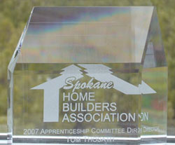2007 Spokane Home Builders Association Plaque